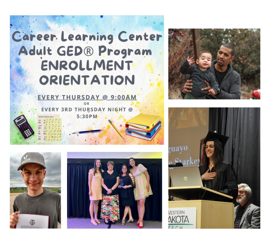 Photo collage featuring CLCBH GED students and staff.